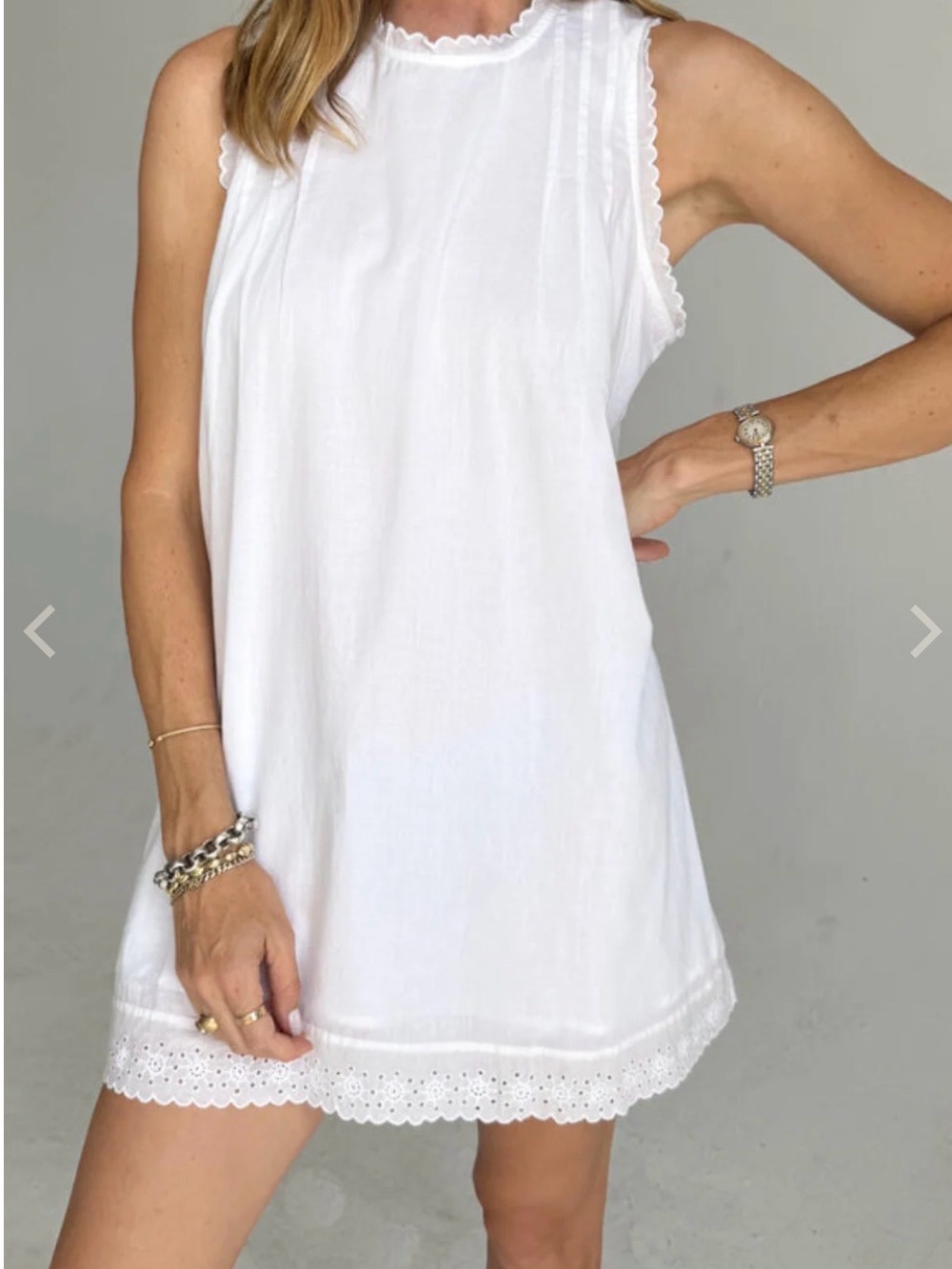 Ciao Lucia EBBA WHITE EMBROIDERED COTTON DRESS - Picture 8 of 9